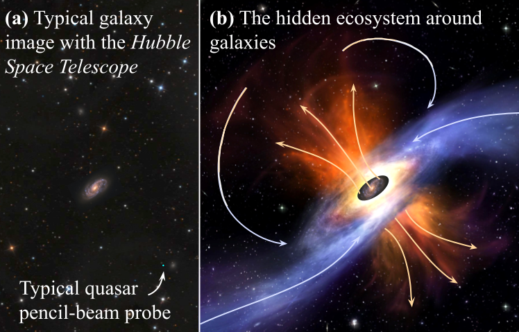 Comparison between the quasar absorption line and
direct emission mapping methods